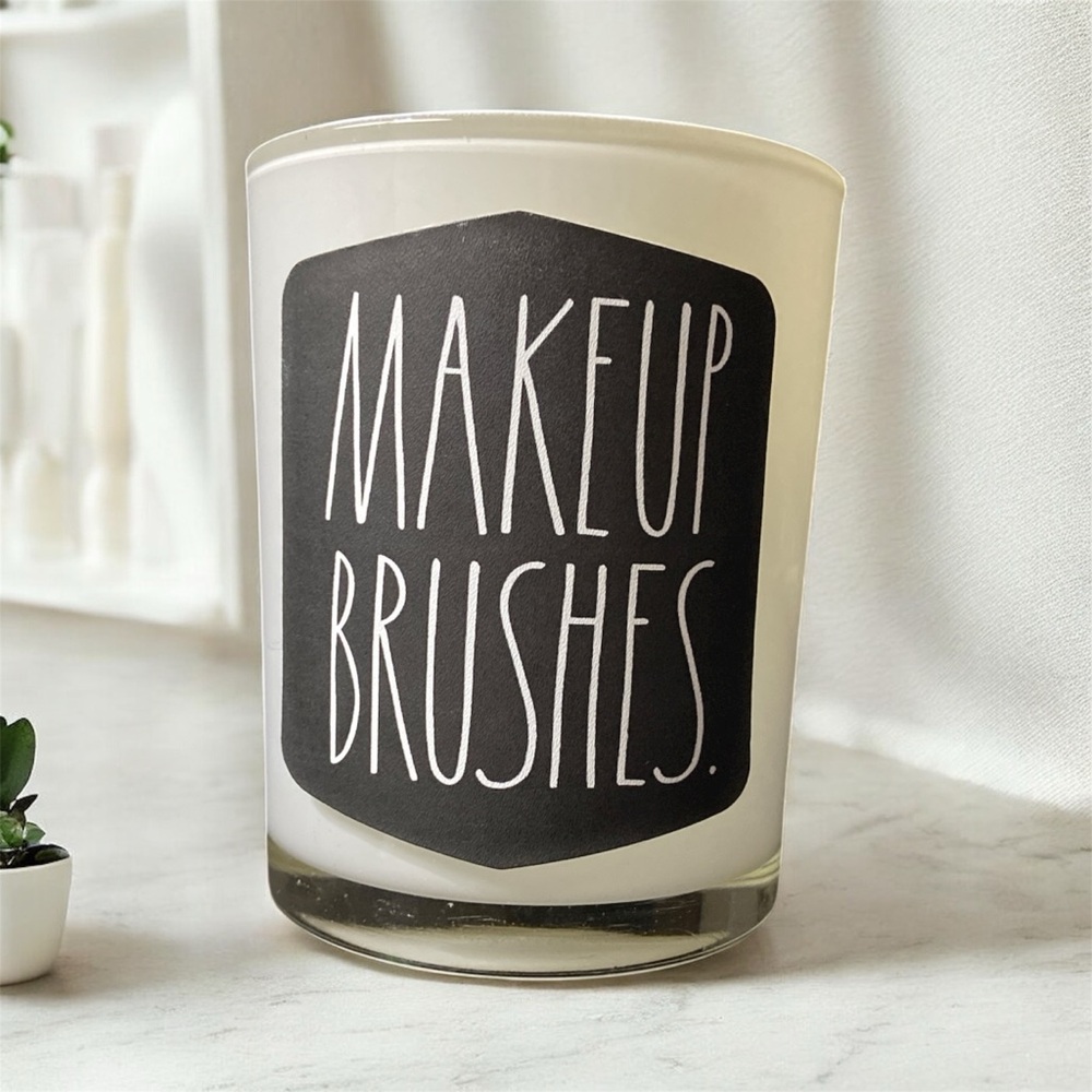 White Glass Rae Dunn Makeup Brush Holder